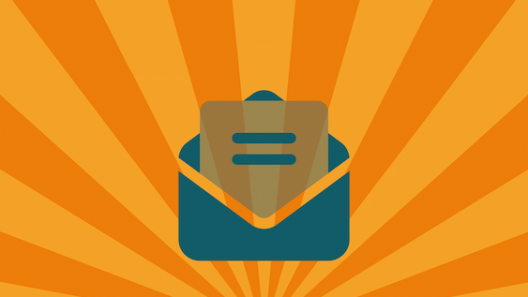 Ikon kuvert med brev som sticker upp